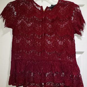 Burgundy Lace Top (Never Worn)